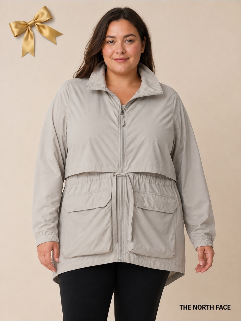 The North Face Sightseer Packable Windbreaker Jacket Taupe XL